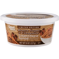Great Value Brown Sugar & Cinnamon Cream Cheese Spread, 8 oz Product Image