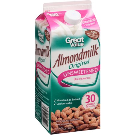 Great Value Original Unsweetened Almond Milk Food Product Image