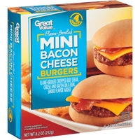 Great Value Mini Bacon Cheese Burgers, 2.05 oz, 4 count Product Image