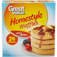 Great Value Waffles Homestyle 24 Ct Food Product Image