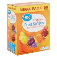 Great Value Original Fruit Smiles Fruit Snacks, 50 Pouches Food Product Image