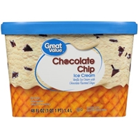 Great Value Chocolate Chip Ice Cream 48 fl. oz. Tub Food Product Image