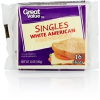 Great Value White American Cheese Singles, 12 oz Product Image