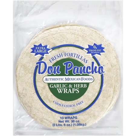 Don Pancho Fresh Tortillas Garlic & Herb Wraps Food Product Image