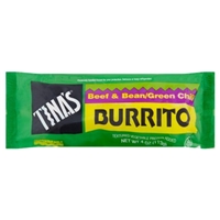 Tinas Beef and Bean/Green Chili Burrito Food Product Image