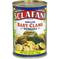 Sclafani Shelled Baby Clams in Salted Water Food Product Image