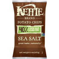 Kettle Brand Potato Chips 40% Less Fat Sea Salt Food Product Image