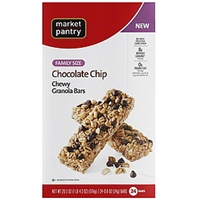 Market Pantry Granola Bars Chewy, Chocolate Chip, Family Size Food Product Image
