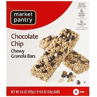 Market Pantry Granola Bars Chewy, Chocolate Chip Food Product Image