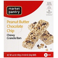 Market Pantry Granola Bars Chew, Peanut Butter Chocolate Chip Food Product Image
