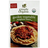 Simply Organic Spaghetti Sauce Mix Garden Vegetable Food Product Image