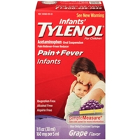 Tylenol Infant's Grape Flavor Acetaminophen Pain Reliever/Fever Reducer Liquid for Children Packaging Image