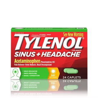 Tylenol Sinus Congestion & Pain Daytime For Adults 24 Caplets Product Image
