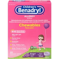 Benadryl Children's Allergy Relief Chewable Grape Tablets Product Image