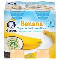 Gerber Yogurt Juice - Banana Yogurt and Fruit Juices 16 oz 4 pk Food Product Image