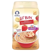 Gerber Lil' Bits Oatmeal Banana Strawberry Cereal - 8oz Food Product Image
