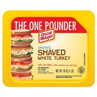Oscar Mayer Smoked Shaved White Turkey 16 oz Food Product Image