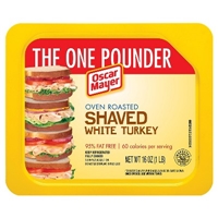 Oscar Mayer Oven Roasted Shaved White Turkey 16 oz Food Product Image