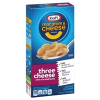 Kraft Three Cheese with Mini-Shell Pasta Macaroni & Cheese Dinner 7.25 oz Food Product Image