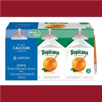 Tropicana Grab and Go 6-pk. Pulp Free 100% Pure Calcium & Vitamin D Orange Juice 8-oz. Food Product Image