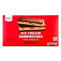 Triple Chocolate Ice Cream Sandwich 12 pk 42 oz - Market Pantry Food Product Image