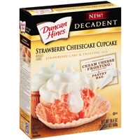 Duncan Hines Decadent Strawberry Cake & Frosting Mix Strawberry Cheesecake Cupcake Food Product Image