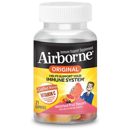 Airborne Vitamin C Supplement Gummies Assorted Fruit Flavors - 21 CT Food Product Image