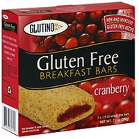 Glutino Breakfast Bars Cranberry Food Product Image