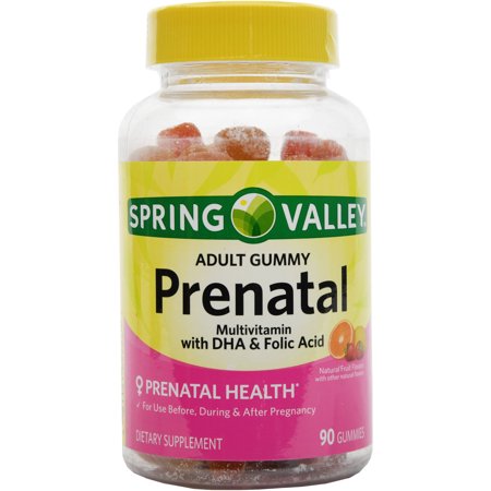 Spring Valley Adult Gummy Prenatal Multivitamin with DHA & Folic Acid, 90 count Food Product Image