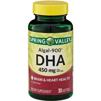 Spring Valley Algal-900 DHA Dietary Supplement Softgels 450mg, 30ct Product Image