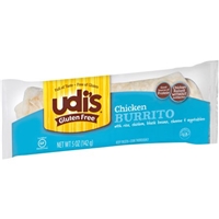 Udi's Gluten Free Burrito, Chicken with Rice, Black Beans, Cheese & Vegetables Food Product Image