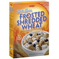 Meijer Cereal Shredded Wheat, Frosted, Bite Size Allergy And Ingredient 