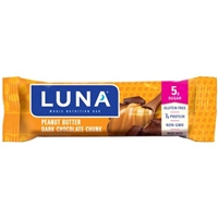 Luna Whole Nutrition Bar Peanut Butter Dark Chocolate Chunk Food Product Image