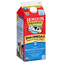 Horizon Organic 2% Reduced Fat Dha Omega-3 Milk Food Product Image