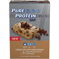 Pure Protein Plus Chocolate Chip Cookie Dough Protein Bar - 4 Count Food Product Image