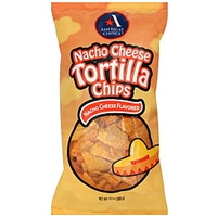 America's Choice Tortilla Chips Nacho Cheese Flavored Food Product Image