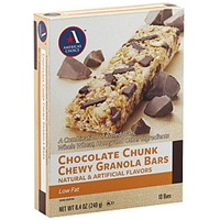 America's Choice Granola Bars Chewy, Low Fat, Chocolate Chunk Food Product Image
