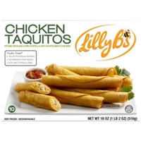 Lilly B's Chicken Taquitos, 10 count, 18 oz Food Product Image