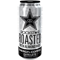 Rockstar Roasted Caffe Latte with Almond Milk Energy + Coffee Drink Food Product Image