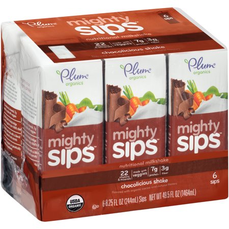 Plum Organics Plum Organics, Mighty Sips, Nutritional Milkshake, Chocolicious Food Product Image
