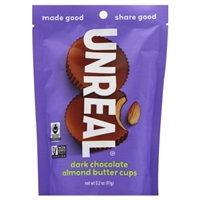 UNREAL Dark Chocolate Almond Butter Cups, 3.2oz Bag Food Product Image