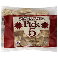 Signature Pick 5 Chicken Nuggets Breaded, Uncooked Food Product Image