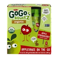Gogo Squeez Applesauce On The Go, Organic, Apple Strawberry Product Image