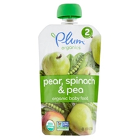 Plum Organics Baby Organic Baby Food Spinach, Peas & Pear - 6+ Months Food Product Image